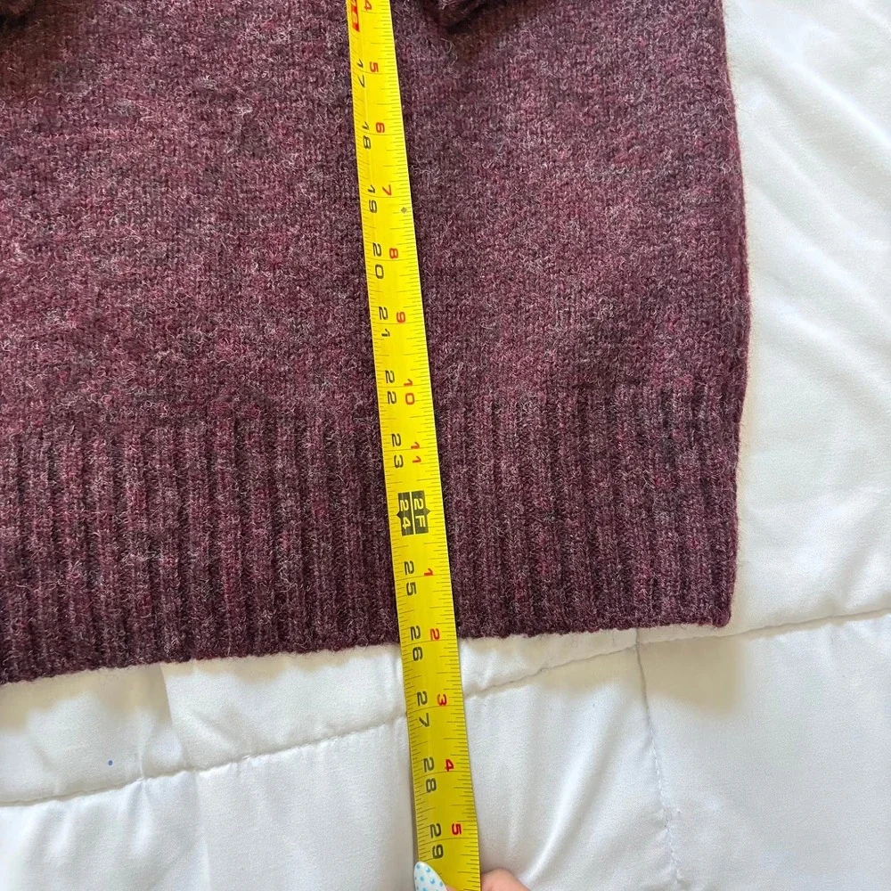 Vintage Chaps Ralph Lauren 100% Shetland Wool Sweater Burgundy Mens Medium
